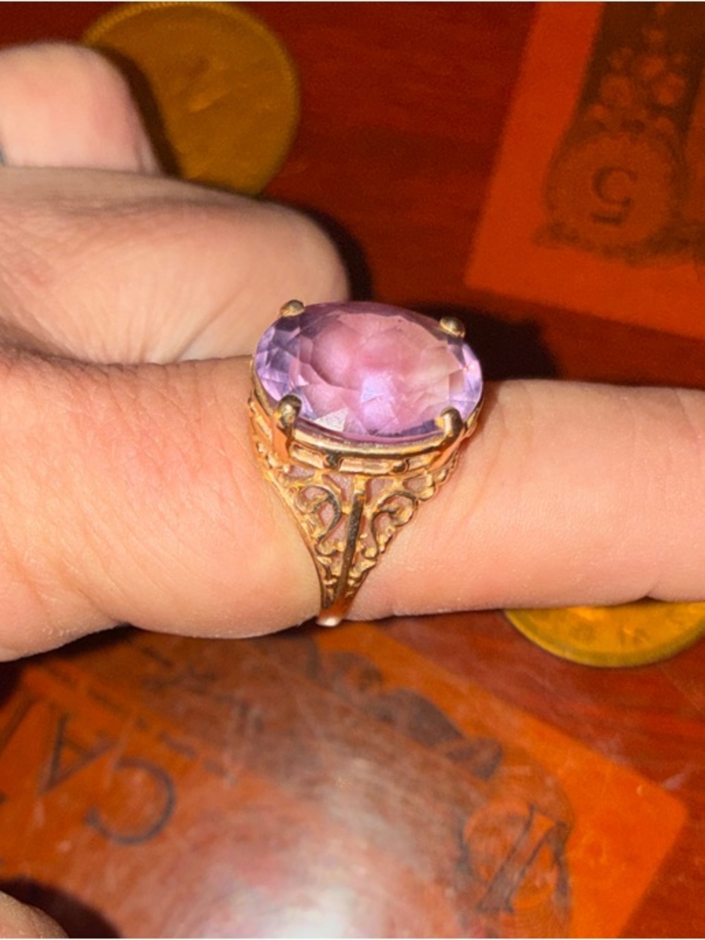 Source Unknown vintage 10K Gold Ring with amethyst stone